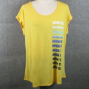 Style & Co High Tide Graphic Top T-Shirt Yellow Size XXL NWT